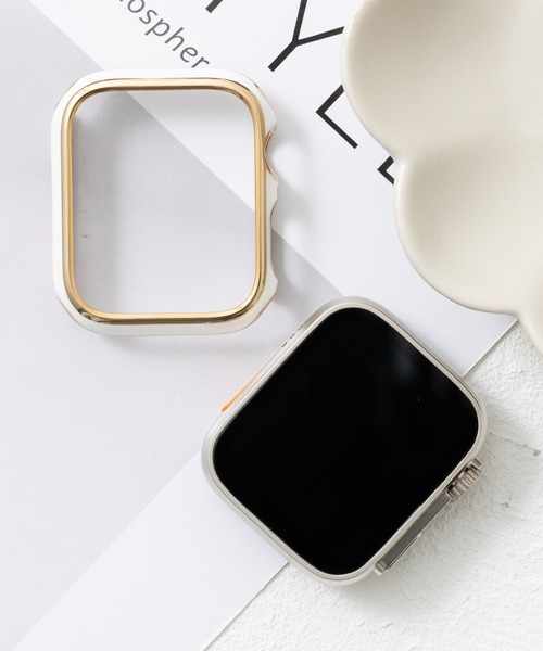 emonique(エモニーク)の「スマートウォッチケース Apple Watch カバー【41/45/49mm対応】(デジタル腕時計・レディース・ピンクゴールド/ブラック×ゴールド/ブラック×シルバー/ホワイト×シルバー/ホワイト×ゴールド・45/41/49)」の3枚目の写真