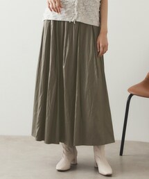 OPAQUE.CLIP | レザーライク イージーギャザースカート【洗濯機洗い可】(スカート)