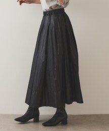 OPAQUE.CLIP | レザーライク イージーギャザースカート【洗濯機洗い可】(スカート)