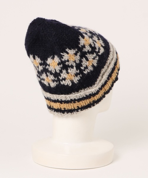 salle de bal（サルデバル）の「ボーダー フラワー ニット ワッチキャップ（ニットキャップ/ビーニー・レディース・グレー/ネイビー・FREE）」の9枚目の写真