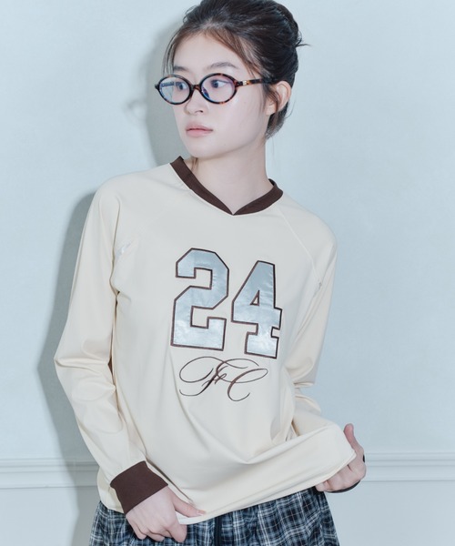 FCMM(エフシーエムエム)の「【日本限定】NUMBERING L/S TEE/ナンバリングロングスリーブT(Tシャツ/カットソー・レディース・イエロー/ネイビー/ホワイト・MEDIUM/SMALL)」の3枚目の写真