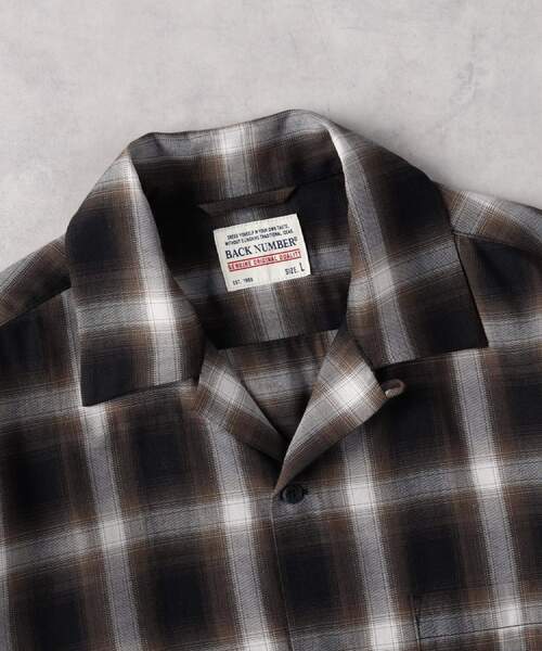 BACK NUMBER(バックナンバー)の「BACK NUMBER(バックナンバー)オンブレチェックオープンカラーシャツ(シャツ/ブラウス・メンズ・ブラック/ブラウン・M/L/XL)」の11枚目の写真