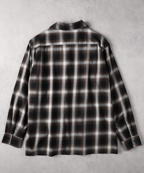 BACK NUMBER(バックナンバー)の「BACK NUMBER(バックナンバー)オンブレチェックオープンカラーシャツ(シャツ/ブラウス・メンズ・ブラック/ブラウン・M/L/XL)」の9枚目の写真