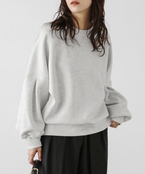 SUGAR BISKET(シュガービスケット)の「ドロップショルダーバルーンスリーブトップス(Tシャツ/カットソー・レディース・ブラック/ベージュ/オートミール/ホワイト・フリー)」の4枚目の写真