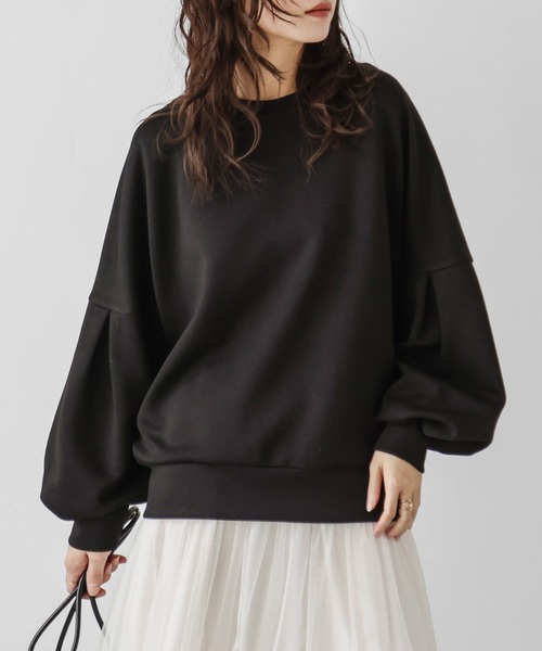 エブール バルーンスリーブ　トップス ブラック 長袖 スウェット エブール バルーンスリーブ トップス ブラック 長袖 スウェット 楽天