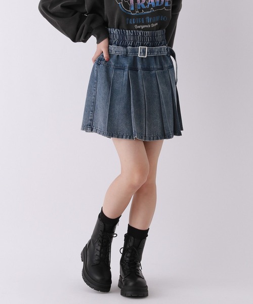 セール】【着回し力No.1スカート】プリーツデニムスカート（スカート  