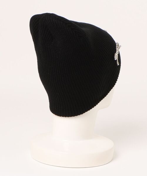 BARELY BLUE（ベアリーブルー）の「【 BARELY BLUE / ベアリーブルー 】 リボン ビーズ ニットキャップ / ニット帽（ニットキャップ/ビーニー・レディース・グレー/ホワイト/アイボリー/ブラック・FREE）」の10枚目の写真