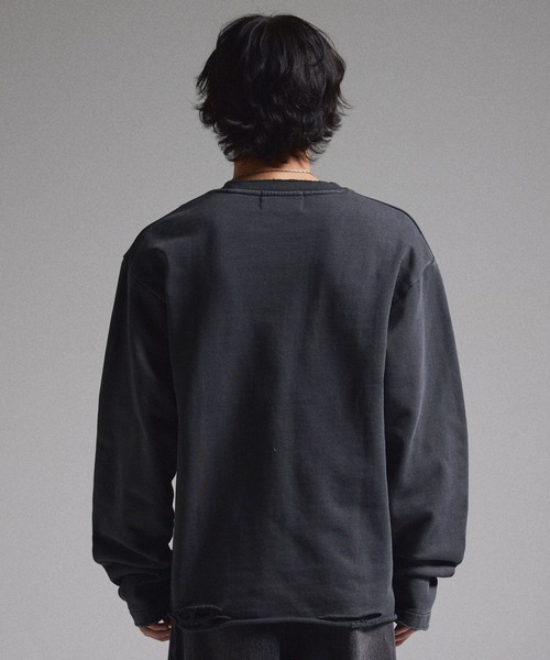 GRANCY】LinestoneDesign GraphicDamage SweatPullover / ライン