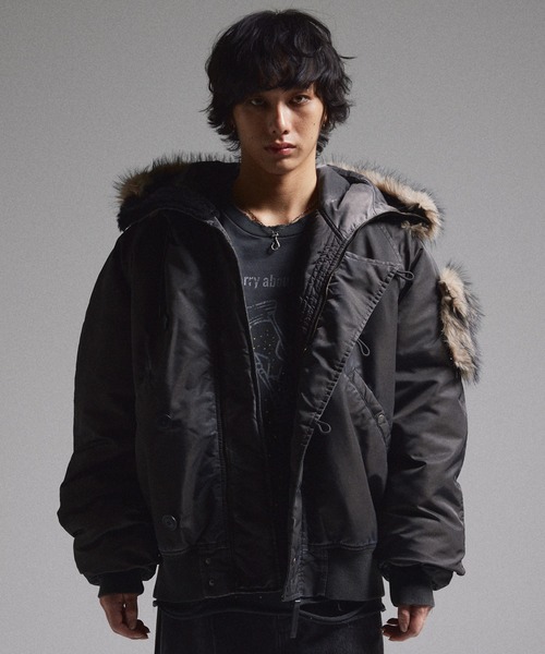 セール】【GRANCY】LinestoneDesign GraphicDamage SweatPullover