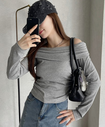 mur（ミュール）の「ドレープデザイン オフショル カットソー（Tシャツ/カットソー）」