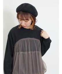 Samansa Mos2 | チュールドッキングカットソー(Tシャツ/カットソー)