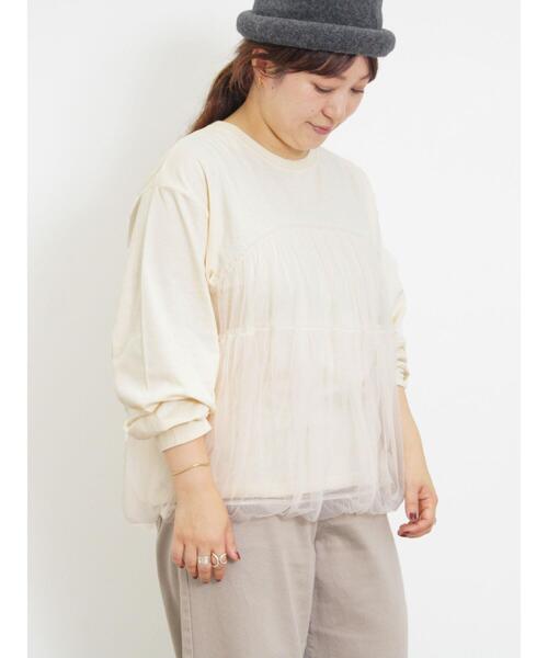 Samansa Mos2（サマンサ モスモス）の「チュールドッキングカットソー（Tシャツ/カットソー・レディース・キナリ/ブラック/ブラウン・F）」の16枚目の写真