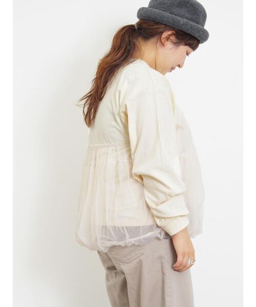 Samansa Mos2（サマンサ モスモス）の「チュールドッキングカットソー（Tシャツ/カットソー・レディース・キナリ/ブラック/ブラウン・F）」の17枚目の写真