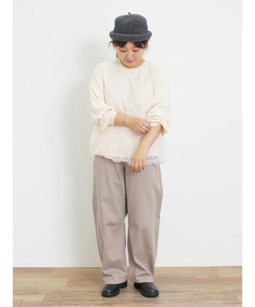 Samansa Mos2（サマンサ モスモス）の「チュールドッキングカットソー（Tシャツ/カットソー・レディース・キナリ/ブラック/ブラウン・F）」の19枚目の写真