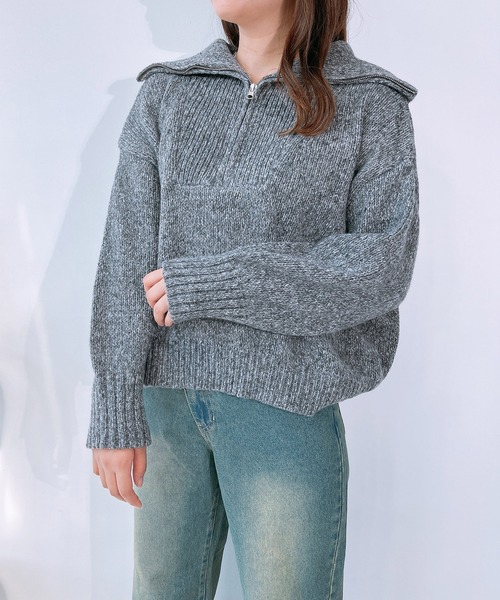 セール】◇ハーフジップ リサイクルエコニットプルオーバー（ニット