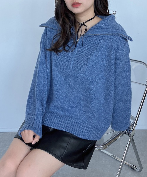 セール】◇ハーフジップ リサイクルエコニットプルオーバー（ニット