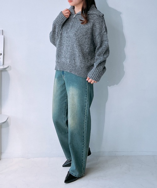 セール】◇ハーフジップ リサイクルエコニットプルオーバー（ニット