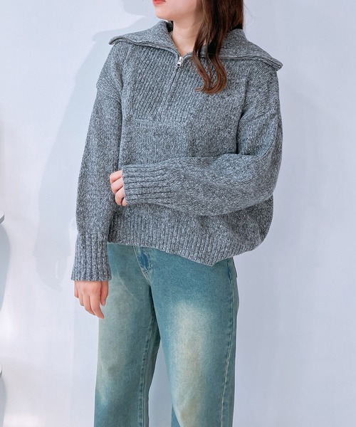 セール】◇ハーフジップ リサイクルエコニットプルオーバー（ニット