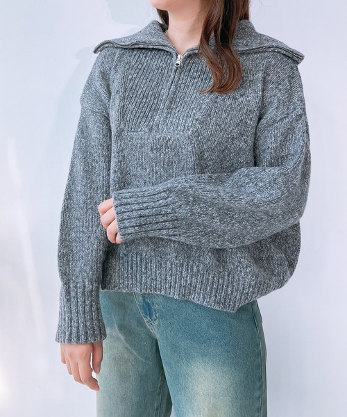 セール】◇ハーフジップ リサイクルエコニットプルオーバー（ニット