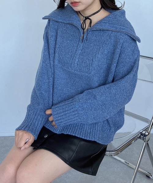 セール】◇ハーフジップ リサイクルエコニットプルオーバー（ニット