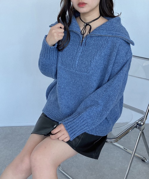 セール】◇ハーフジップ リサイクルエコニットプルオーバー（ニット