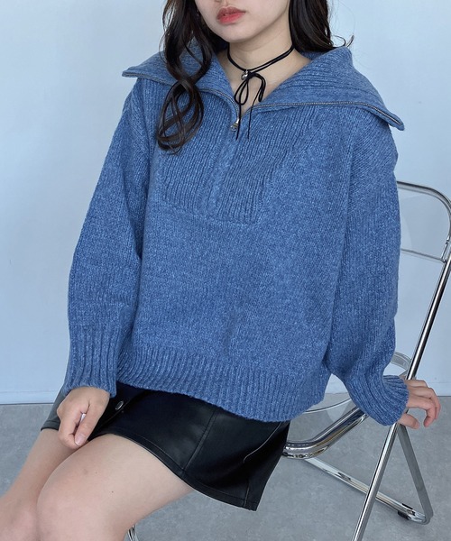 セール】◇ハーフジップ リサイクルエコニットプルオーバー（ニット