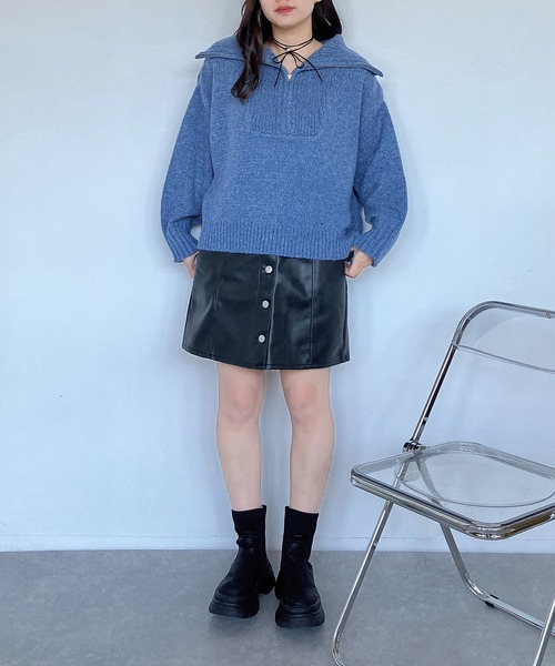 セール】◇ハーフジップ リサイクルエコニットプルオーバー（ニット