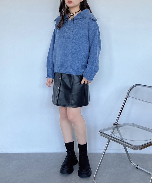 セール】◇ハーフジップ リサイクルエコニットプルオーバー（ニット