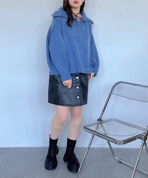 セール】◇ハーフジップ リサイクルエコニットプルオーバー（ニット