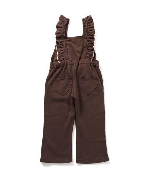BREEZE（ブリーズ）の「ハートポケットサロペット（サロペット/オーバーオール・キッズ・オフホワイト/ブラウン・80/90/100/110/120/130）」の3枚目の写真
