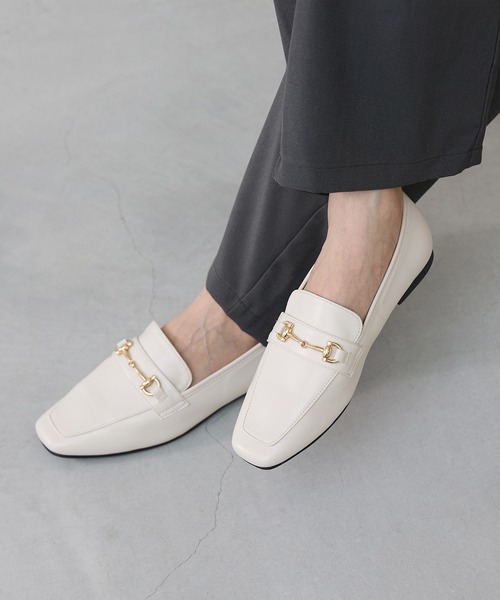 20471120 クロコ柄ツートン スクエアトゥローファー 25〜26cm 20471120 クロコ柄ツートン スクエアトゥローファー 25〜26cm