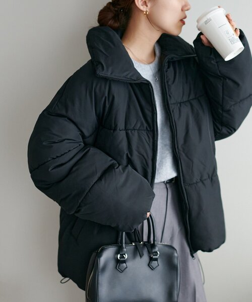 DISCOAT(ディスコート)の「【WEB限定】スタンドカラーダウンコート(ダウンジャケット/コート・レディース・ブラック/ベージュ/アイボリー・FREE)」の18枚目の写真