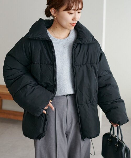 DISCOAT(ディスコート)の「【WEB限定】スタンドカラーダウンコート(ダウンジャケット/コート・レディース・ブラック/ベージュ/アイボリー・FREE)」の19枚目の写真