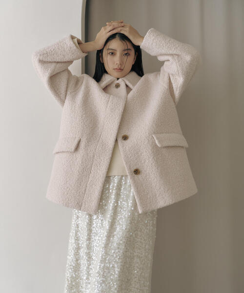 N.（N. Natural Beauty Basic）（エヌエヌナチュラルビューティーベーシック）の「◆カールステンカラーミディコート（ステンカラーコート・レディース・オフホワイト/ブラック・SMALL/MEDIUM）」の22枚目の写真