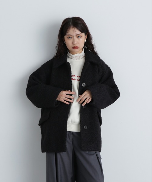 N.（N. Natural Beauty Basic）（エヌエヌナチュラルビューティーベーシック）の「◆カールステンカラーミディコート（ステンカラーコート・レディース・オフホワイト/ブラック・SMALL/MEDIUM）」の15枚目の写真