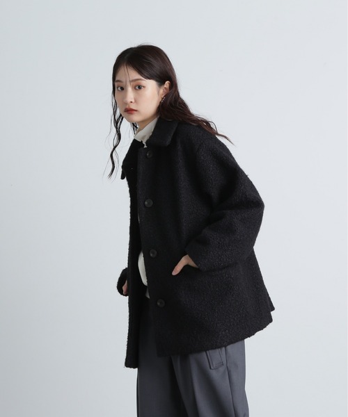 N.（N. Natural Beauty Basic）（エヌエヌナチュラルビューティーベーシック）の「◆カールステンカラーミディコート（ステンカラーコート・レディース・オフホワイト/ブラック・SMALL/MEDIUM）」の16枚目の写真