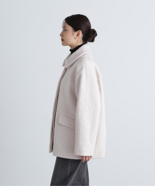 N.（N. Natural Beauty Basic）（エヌエヌナチュラルビューティーベーシック）の「◆カールステンカラーミディコート（ステンカラーコート・レディース・オフホワイト/ブラック・SMALL/MEDIUM）」の9枚目の写真