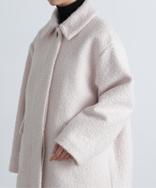 N.（N. Natural Beauty Basic）（エヌエヌナチュラルビューティーベーシック）の「◆カールステンカラーミディコート（ステンカラーコート・レディース・オフホワイト/ブラック・SMALL/MEDIUM）」の12枚目の写真