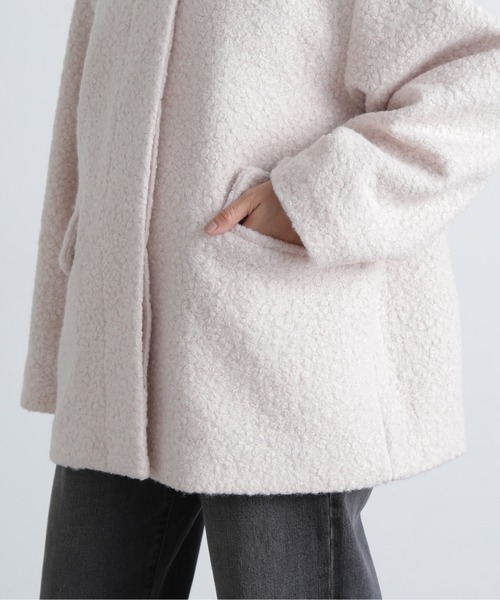 N.（N. Natural Beauty Basic）（エヌエヌナチュラルビューティーベーシック）の「◆カールステンカラーミディコート（ステンカラーコート・レディース・オフホワイト/ブラック・SMALL/MEDIUM）」の13枚目の写真