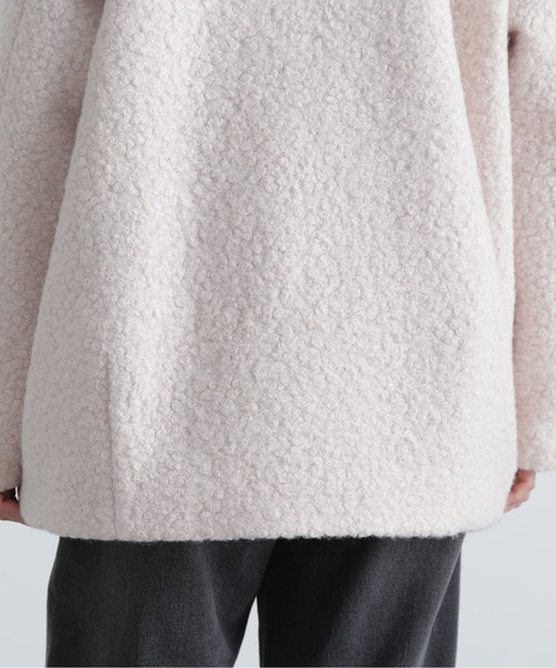 N.（N. Natural Beauty Basic）（エヌエヌナチュラルビューティーベーシック）の「◆カールステンカラーミディコート（ステンカラーコート・レディース・オフホワイト/ブラック・SMALL/MEDIUM）」の14枚目の写真