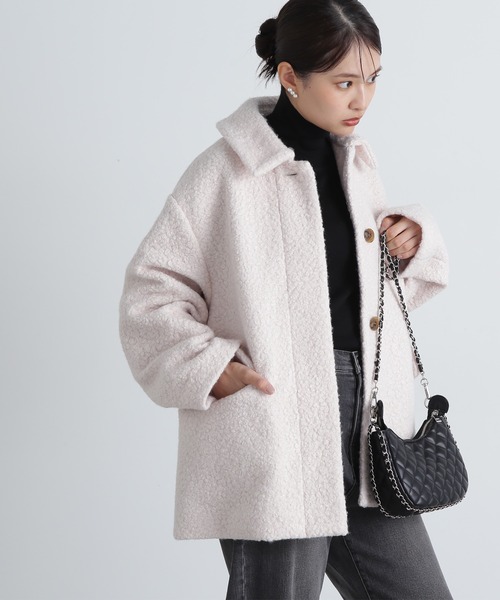 N.（N. Natural Beauty Basic）（エヌエヌナチュラルビューティーベーシック）の「◆カールステンカラーミディコート（ステンカラーコート・レディース・オフホワイト/ブラック・SMALL/MEDIUM）」の20枚目の写真
