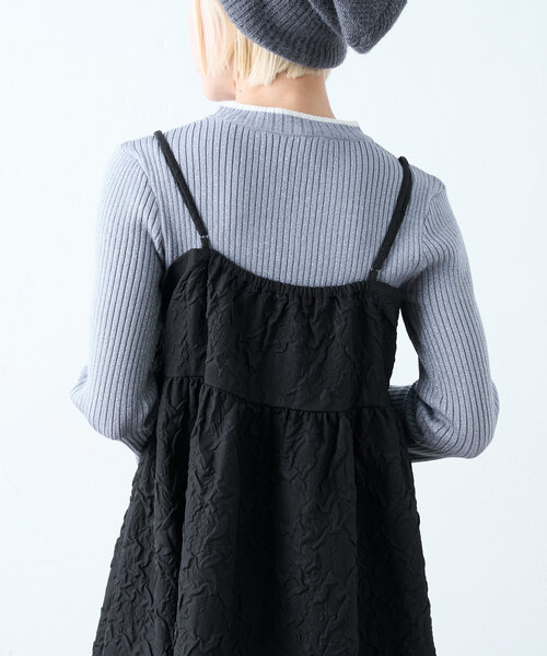 w closet(ダブルクローゼット)の「リボン刺繍リブニット(ニット/セーター・レディース・ブルー/オフホワイト/ブラック/ホワイト系その他・FREE)」の16枚目の写真