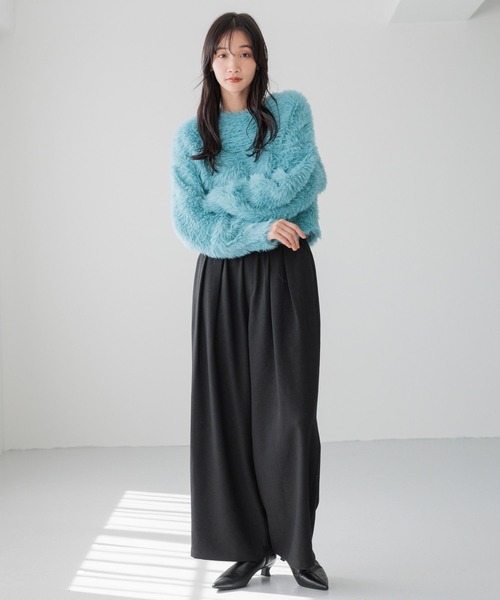 LOWRYS FARM（ローリーズファーム）の「ウールチョウイージーパンツ　144105（スラックス・レディース・ブラウン/ブラック/グレー・MEDIUM/LARGE）」の5枚目の写真