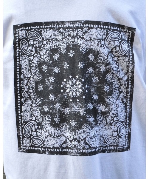 MODISH GAZE(モディシュガゼ)の「【MODISH GAZE】ピグメント加工バンダナプリントロンT(CP)(Tシャツ/カットソー・メンズ・オフホワイト/バーガンディー/ブラック/カーキ・MEDIUM/LARGE)」の6枚目の写真
