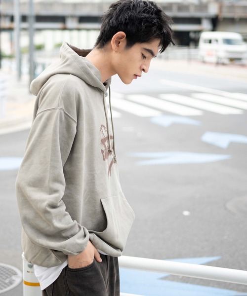 WEGO（ウィゴー）の「WEGO/スノーダイグラフィックビッグパーカー（パーカー・メンズ・ブラック/グレー/ベージュ・FREE）」の18枚目の写真