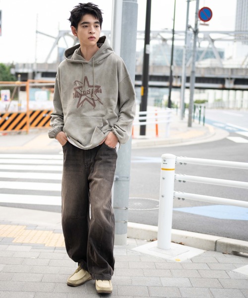 WEGO（ウィゴー）の「WEGO/スノーダイグラフィックビッグパーカー（パーカー・メンズ・ブラック/グレー/ベージュ・FREE）」の19枚目の写真