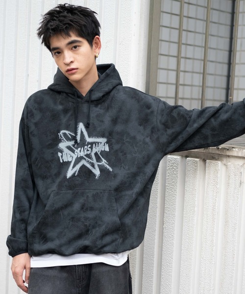 WEGO（ウィゴー）の「WEGO/スノーダイグラフィックビッグパーカー（パーカー・メンズ・ブラック/グレー/ベージュ・FREE）」の7枚目の写真