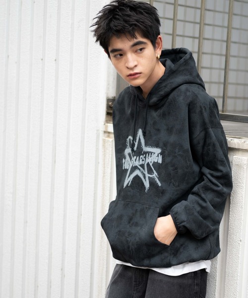 WEGO（ウィゴー）の「WEGO/スノーダイグラフィックビッグパーカー（パーカー・メンズ・ブラック/グレー/ベージュ・FREE）」の8枚目の写真