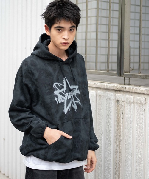 WEGO（ウィゴー）の「WEGO/スノーダイグラフィックビッグパーカー（パーカー・メンズ・ブラック/グレー/ベージュ・FREE）」の9枚目の写真