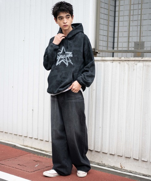 WEGO（ウィゴー）の「WEGO/スノーダイグラフィックビッグパーカー（パーカー・メンズ・ブラック/グレー/ベージュ・FREE）」の10枚目の写真